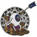 Aufnäher - Billardkugel auf Zielscheibe mit Pfeil - 04943 - Gr. ca. 11 x 8 cm - Patches Stick Applikation