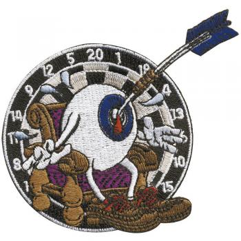 Aufnäher - Billardkugel auf Zielscheibe mit Pfeil - 04943 - Gr. ca. 11 x 8 cm - Patches Stick Applikation