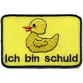 Aufnäher - Entchen ich bin Schuld - 01765 - Gr. ca. 8,5 x 5,5 cm - Patches Stick Applikation