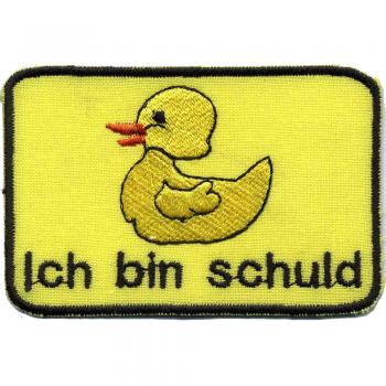 Aufnäher - Entchen ich bin Schuld - 01765 - Gr. ca. 8,5 x 5,5 cm - Patches Stick Applikation