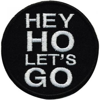 Aufnäher - Hey Ho Lets Go - 01933 - Gr. ca. Ø 8 cm - Patches Stick Applikation