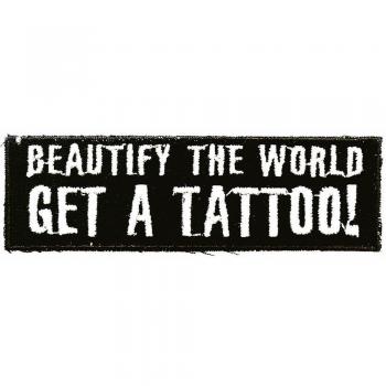 Aufnäher - Beautify the World ... - 03247 - Gr. ca. 9 x 2,5 cm - Patches Stick Applikation