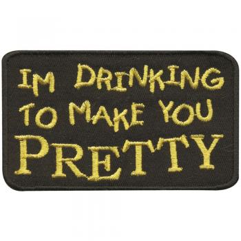 Aufnäher - Im drinking... - 04695 - Gr. ca. 5,5 x 10,5 cm - Patches Stick Applikation