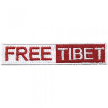 AUFNÄHER - Free Tibet- 01887 - Gr. ca. 9,5 x 2 cm - Patches Stick Applikation