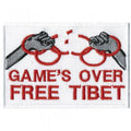 AUFNÄHER - Games over Free Tibet - 01891 - Gr. ca. 8,5 x 5,5 cm - Patches Stick Applikation