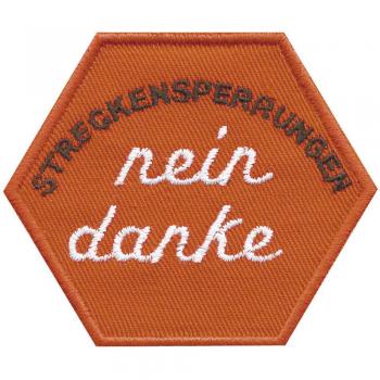 AUFNÄHER - Streckensperrungen nein danke - 00832 - Gr. ca. 8 x 8 cm - Patches Stick Applikation