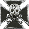AUFNÄHER - Totenkopf mit Kreuz - 01974 - Gr. ca. 6 x 6 cm - Patches Stick Applikation