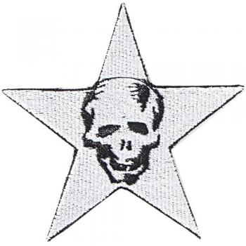 AUFNÄHER - Totenkopf Stern - 03004 - Gr. ca. 7 x 7 cm - Patches Stick Applikation