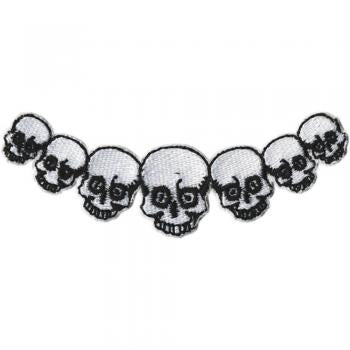 AUFNÄHER  - Totenkopf - Kette - 04271 - Gr. ca. 10,5 x 2,5 cm - Patches Stick Applikation