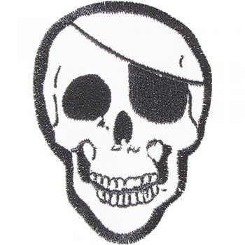 AUFNÄHER - Totenkopf Pirat - 04319 - Gr. ca. 6,5 x 8,5 cm - Patches Stick Applikation