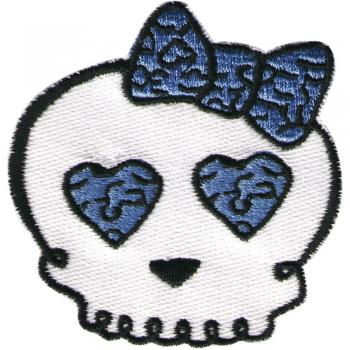 AUFNÄHER - Totenkopf Girl - 04936 - Gr. ca. 7 x 7 cm - Patches Stick Applikation