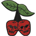 AUFNÄHER - Totenkopf Kirschen - 04999 - Gr. ca. 7,5 x 7,5 cm - Patches Stick Applikation