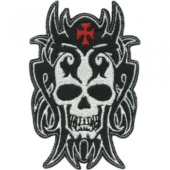 Aufnäher - Totenkopf - 06146 - Gr. ca. 6,5 x 9,5 cm - Patches Stick Applikation