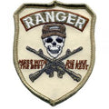 AUFNÄHER - Totenkopf - Ranger - weiß - 04624 - Gr. ca. 6,5 x 8,5 cm - Patches Stick Applikation