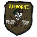 AUFNÄHER - Totenkopf Airborne - 04625 - Gr. ca. 6,5 x 8,5 cm - Patches Stick Applikation