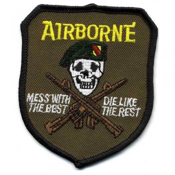 AUFNÄHER - Totenkopf Airborne - 04625 - Gr. ca. 6,5 x 8,5 cm - Patches Stick Applikation