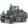 Aufnäher - Traktor grün - 04837 -  Gr. ca. 8,5 x 6,5cm - Patches Stick Applikation