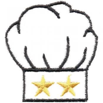 Aufnäher - Sterne-Koch - 00354 - Gr. ca. 6 x 6 cm - Patches Stick Applikation