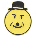 AUFNÄHER - Smiley mit Hut - 00803 - Gr. ca. 8 x 7,5 cm - Patches Stick Applikation