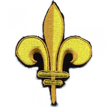 AUFNÄHER - Heraldische Lilie groß - 01741 - Gr. ca. 8 x 5 cm - Patches Stick Applikation