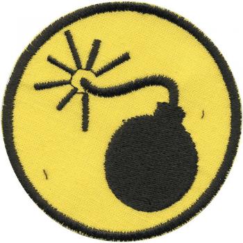 AUFNÄHER - BOMBE Explosiv - Gr. ca. 7cm (01918) Patches Stick Motivstick Applikation