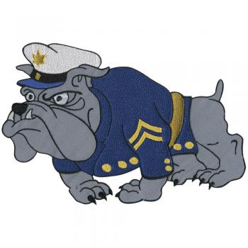 Aufnäher - Boxerhund Sheriff - 01979 - Gr. ca. 9,5 x 5,5 cm - Patches Stick Applikation