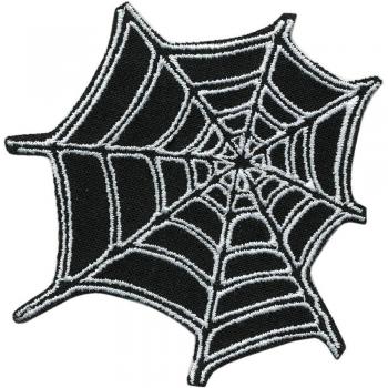 AUFNÄHER - Spinnennetz - 03169 - Gr. ca. 7,5 x 7,5 cm - Patches Stick Applikation