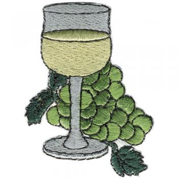 AUFNÄHER - Weinglas - 03193 - Gr. ca. 5 x 7,5 cm - Patches Stick Applikation