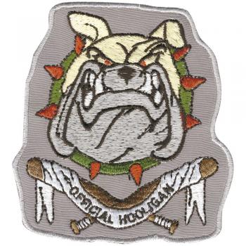 Aufnäher - Hundekopf Official Hooligan - 04405 - Gr. ca.  8,5 x 8 cm - Patches Stick Applikation