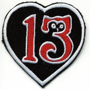 Aufnäher - 13 im Herz - 04918 - Gr. ca. 7 x 7 cm - Patches Stick Applikation