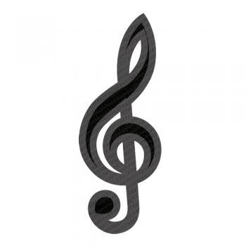 Aufnäher - Notenschlüssel - 21711 - Gr. ca. 2,5 x 7 cm - Patches Stick Applikation