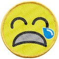 Aufnäher - Weinendes Smiley - 21715 - Gr. ca. 6 cm - Patches Stick Applikation