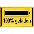 Aufnäher - 100 % geladen - 21716 - Gr. ca. 8 x 5 cm - Patches Stick Applikation