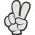 Aufnäher - Handzeichen Peace - 21719 - Gr. ca. 5 x 7 cm - Patches Stick Applikation