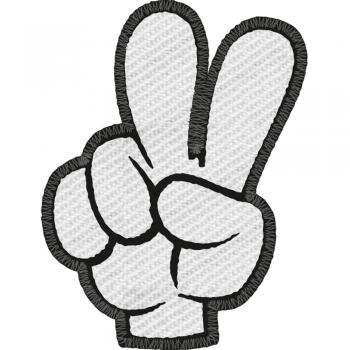 Aufnäher - Handzeichen Peace - 21719 - Gr. ca. 5 x 7 cm - Patches Stick Applikation