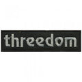 AUFNÄHER - threedom - 04759 - Gr. ca. 9,5 x 2,5 cm - Patches Stick Applikation