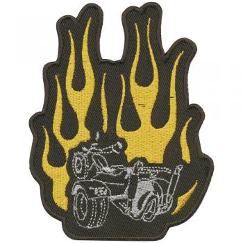 AUFNÄHER - Brennendes Trike - 06033 - Gr. ca. 8 x 11 cm - Patches Stick Applikation