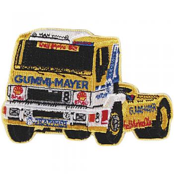 AUFNÄHER &quot;Truck gelb&quot; NEU Gr. ca. 9cm x 6,5cm (04591) Stick Patches Applikation Trucker LKW Lastwagen