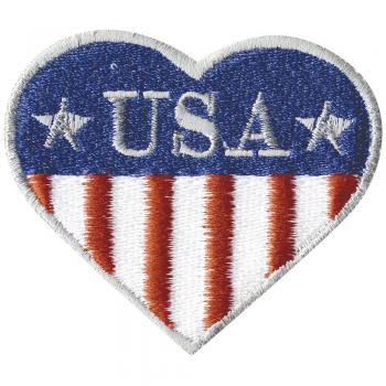 Aufnäher - USA Herz - 03055 - Gr. ca. 6.5 x 6 cm