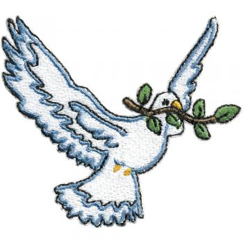 Aufnäher - Friedenstaube - 00968 - Gr. 7,5 x 9 cm - Patches - Stick Applikation