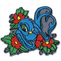 Aufnäher - Vogel in Blumen - 02028 - Gr. 8,5 x 7,5 cm - Patches Stick Applikation