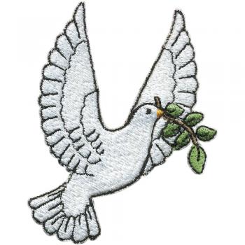 Aufnäher Stick Emblem Abzeichen Patches Applikation Aufnäher Motivstick &quot;Vogel Taube&quot; NEU Gr. ca. 6,5cm x 9cm (03083)