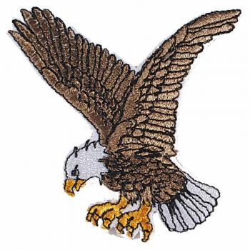 AUFNÄHER - ADLER BUSSARD im Anflug - Gr. ca. 6cm x 5cm (04035) Stick Patches Applikation