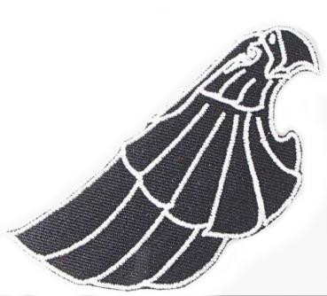 Aufnäher - Greifvogelkopf schwarz-weiss - 04066 - Gr. ca. 11 x 5,5 cm - Patches Stick Applikation