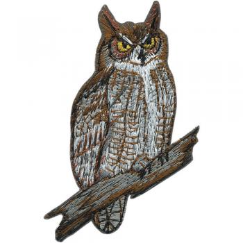 Aufnäher - Eule auf Ast - 06142 - Gr. ca. 6,5 x 10 cm - Patches Stick Applikation