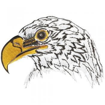 Aufnäher - Greifvogelkopf - 07326 - Gr. ca. 15,5 x 12 cm - Patches Stick Applikation