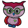 Aufnäher - Eule mit Brille - 02701 - Gr. ca. 10 x 11 cm - Patches Stick Applikation