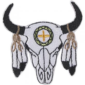 AUFNÄHER - Western - Stier - 03152 - Gr. ca. 6,5 x 6,5 cm - Patches Stick Applikation