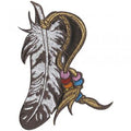 AUFNÄHER - Indianer Feder - 04043 - Gr. ca. 5,5 x 11 cm - Patches Stick Applikation