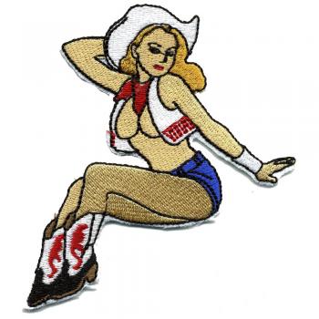AUFNÄHER - Cowgirl - 04371 - Gr. ca. 9 x 7,5 cm - Patches Stick Applikation